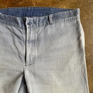 VTG French Reine Baumwolle Sanforized Chore Pants Fade and Repairs 38x26